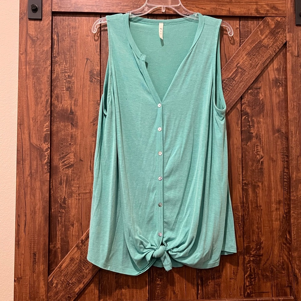 Bright turquoise women top